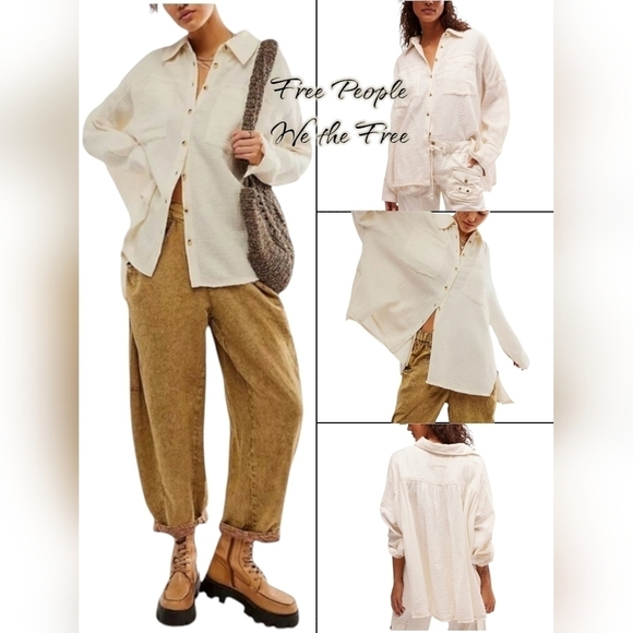 Free People Tops - FREE PEOPLE We The Free Cardiff Top in Optic White•Size Medium•NWT